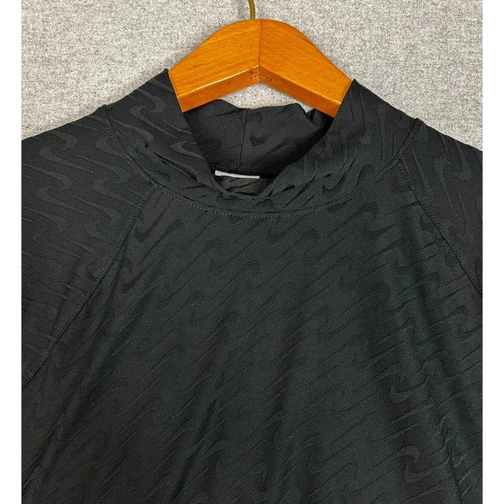 Nike Icon Clash Mock Neck Long-Sleeve Top Plus 2X Embossed All Over Swoosh